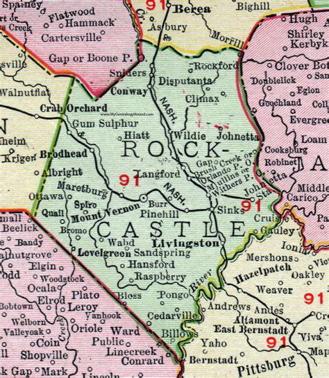 Rockcastle County, Kentucky 1911 Rand McNally, Mount Vernon, Livingston ...