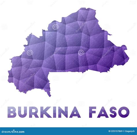 Map Of Burkina Faso Low Poly Illustration Of The Stock Vector