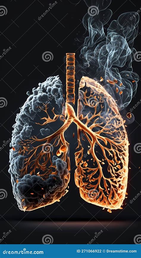 Cigarettes Ash In Lung No Smoking Concept Vector Illustration