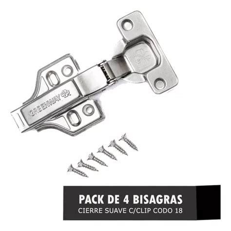 Bisagra Cierre Suave Codo 18 Cazoleta 35 Mm Pack 4u Two Ways