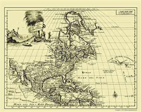 Historic Revolutionary War Map - North America - 1750 - 23 x 26.93 - V