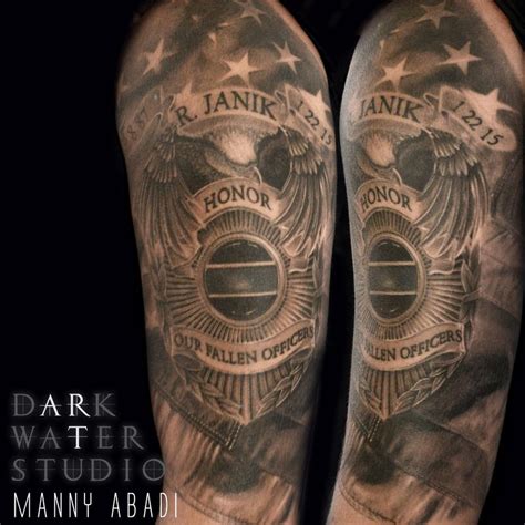 Police Badge American Flag by Manny Abadi: TattooNOW