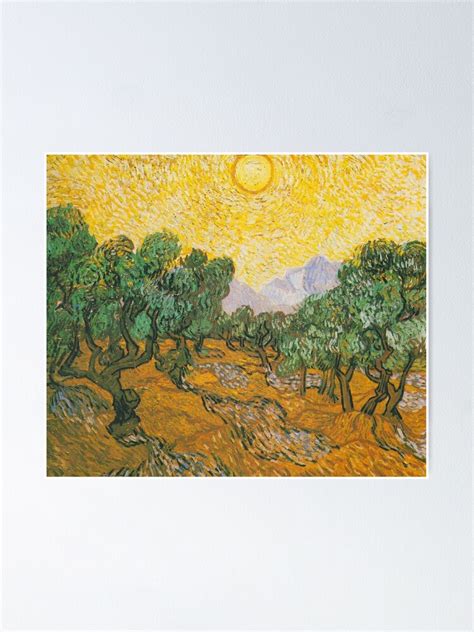 Vincent Van Gogh Olive Trees With Yellow Sky And Sun No Poster