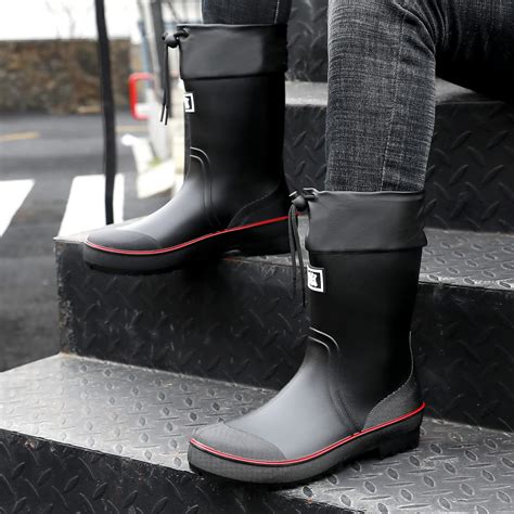 Hsbdnzq Rain Boots For Men Waterproof Mens Rubber Boots With Pvc Unique Design