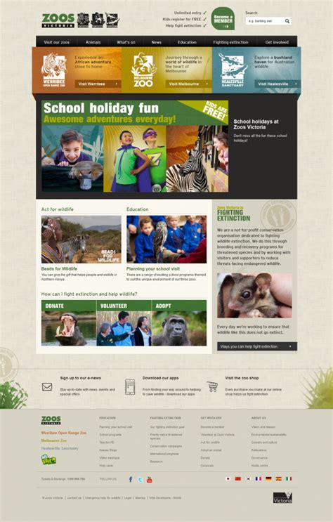 Zoos Victoria - worlds leading zoo-based conservation organisation - Webdesign inspiration www ...