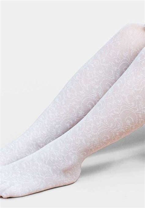 Aquilone Girls Clara Lace Floral Sheer Jacquard Tights Italian Tights