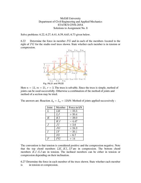 Assignment Sol Mcgill University Department Of Civil Engineering