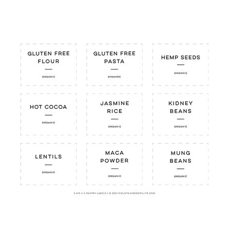 Pantry Label Template Printable Minimalist Pantry Labels Off