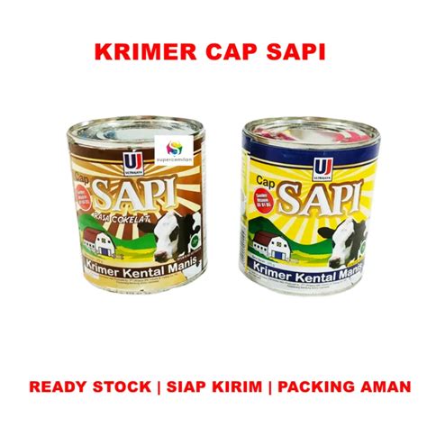 Ultrajaya Cap Sapi 375 Gr Krimer Kental Manis Susu Kaleng Skm