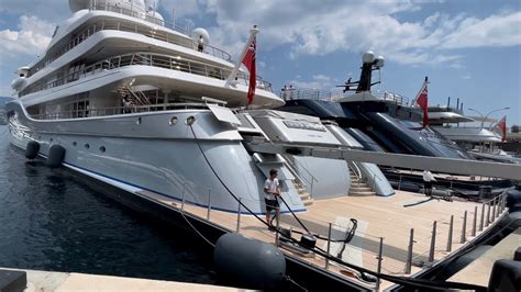 M Luxury Superyacht Mayan Queen Iv Docked In The Port Of Monaco