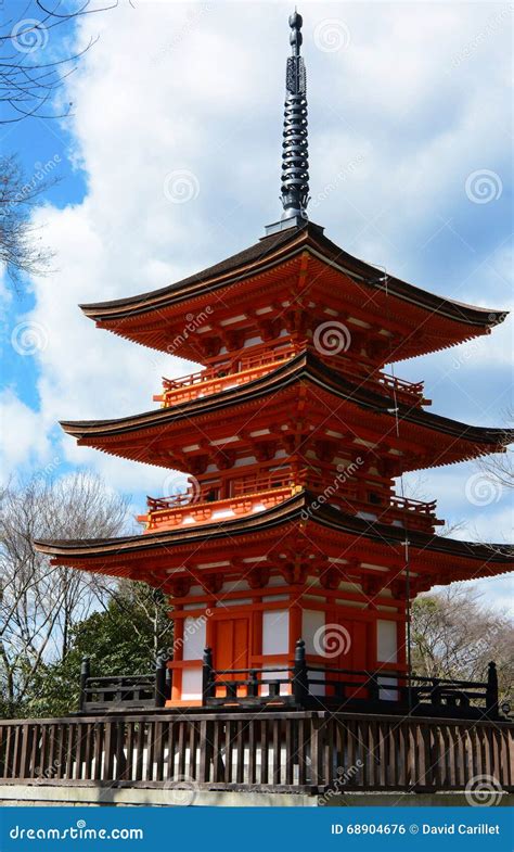 Small Three Story Pagoda In Traditional Buddhist Style At Kiyomizu Dera