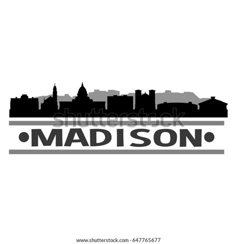 Madison Skyline Silhouette Design City Vector 스톡 벡터로열티 프리 647765677