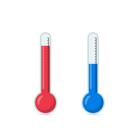 Premium Vector Hot And Cold Thermometer Vector