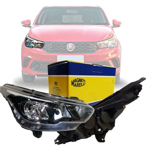 Farol Original Argo Cronos 2017 2018 Led Mascara Negra Lado Direito