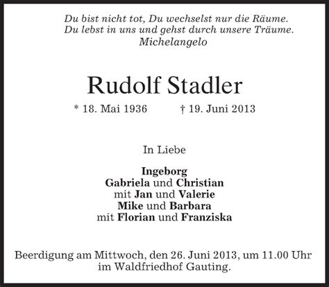 Traueranzeigen Von Rudolf Stadler Trauer Merkur De