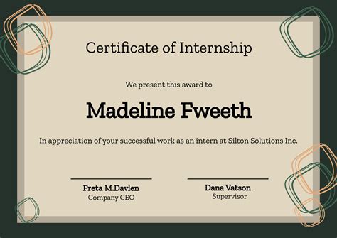 Certificate Of Internship Template - Mediamodifier