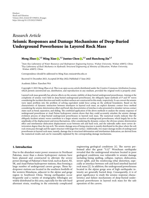 PDF Seismic Responses And Damage Mechanisms Of Deep Buried