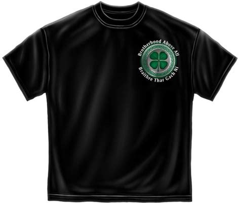 Brotherhood Above All Irish Firefighter T Shirt Firefighter Tee Shirt