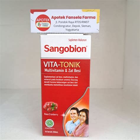 Jual Sangobion Vitatonik Cranberry Suplemen Zat Besi Multivitamin