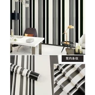 Jual Wallpaper Dinding Ukuran Cm X M Motif Garis Hitam Putih