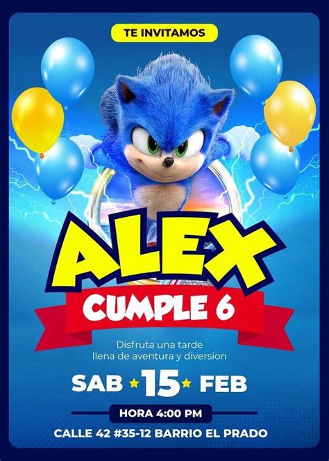 Invitaciones De Sonic Para Editar Images