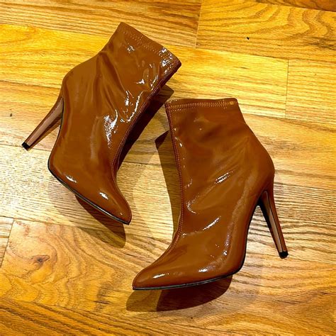 Catherine Malandrino Patented Leather Booties Gem