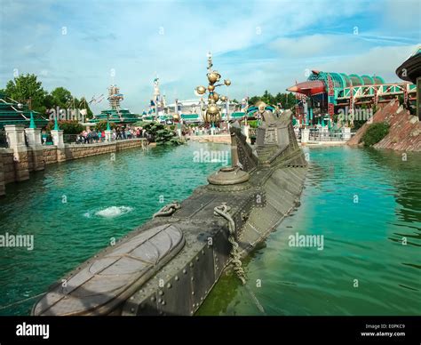 A Model Of The Submarine Nautilus At Disneyland Paris France Stock