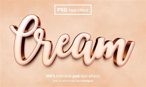 Premium PSD Cream 3d Editable Premium Text Effect