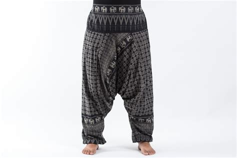 Plus Size Hill Tribe Elephant Women S Elephant Pants In Black Harem Pants