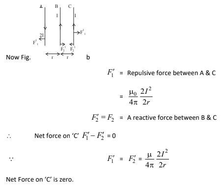 Three Infinitely Long Parallel Straight Current Carrying Wires A B And