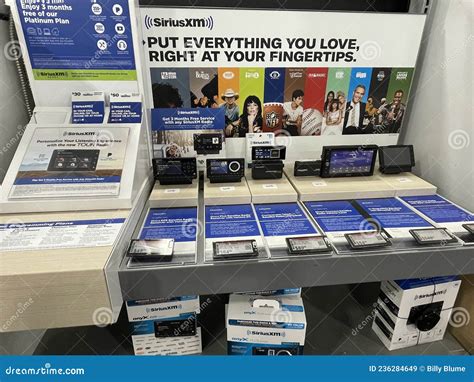 Best Buy Retail Electronics Store Interior Sirius Xm Display Editorial