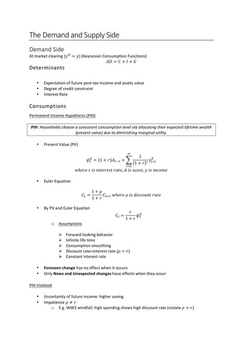 Macroeconomic Study Sheet 1