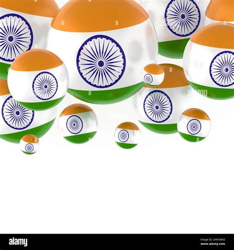 Festive illustration with balloons with the flag of India. 3D Render ...