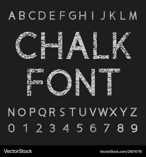 Chalk font and number design Royalty Free Vector Image