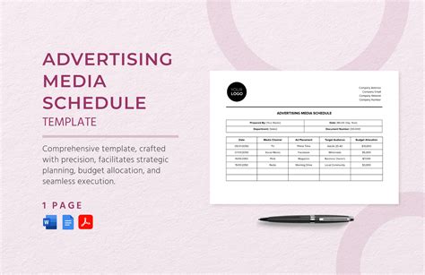 Advertising Media Schedule Template in Word, PDF, Google Docs ...