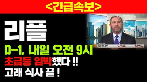 긴급속보 리플d 1 내일 오전 9시 초급등 임박했다고래 식사 끝리플 리플전망 리플코인 리플대응 리플수익 리플