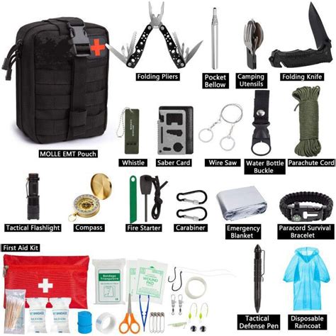 Camping outdoor pocket emergency survival kit outdoor - KASSICO