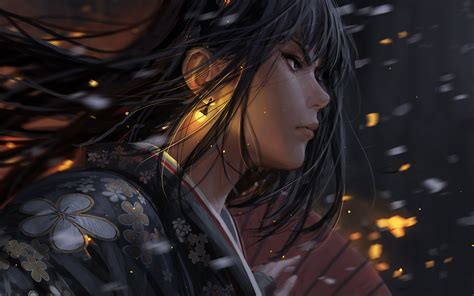 GUWEiZ Digital Art Digital Painting Artwork Fictional Character Lake