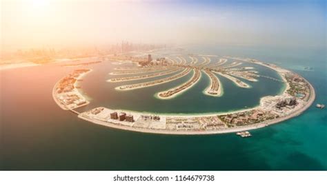 Aerial View Artificial Palm Island Dubai Stock Photo 1164679738 ...