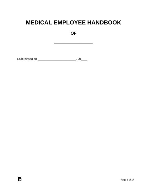 Free Employee Handbook Templates 7 Pdf Word Eforms