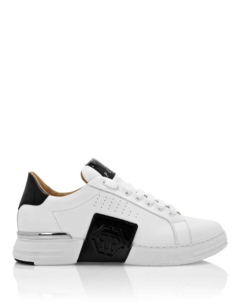 Mix Leather Lo Top Sneakers Hexagon Philipp Plein