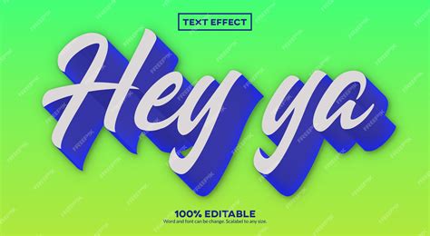 Premium Vector | Hey ya 3D Text Effect