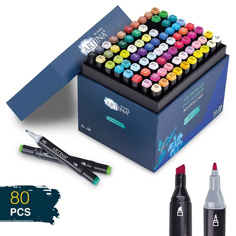 Dual Marker Set Farben Pens Permanent Kunst Stift Filzstifte Markers