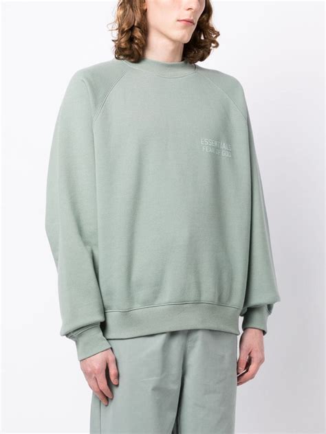 Fear Of God Essentials Crew Neck Sweatshirt Green Farfetch