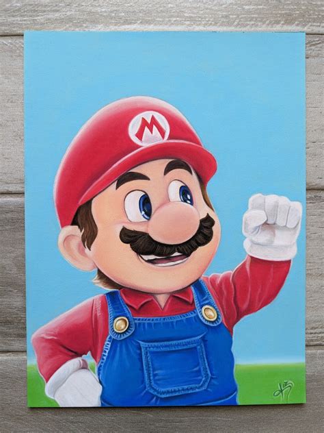 Super Mario Portrait Carbothello Drawing Etsy