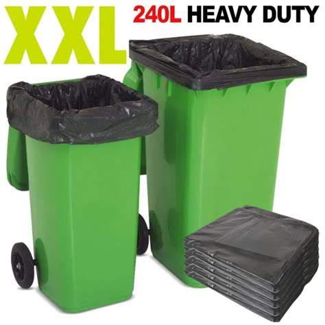 240L BIN BAGS Black Heavy Duty Wheelie Refuse Sacks Strong Liners