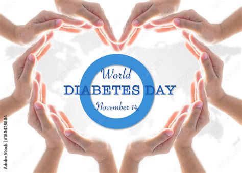 World diabetes day concept with blue circle symbolic logo among ...