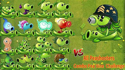 Pvz 2 Gameplay Mega Gatling Pea And Pea Vine Combo Vs All Peashooters