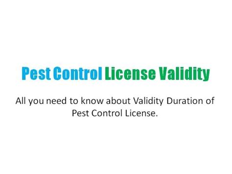 Pest Control License Validity YouTube