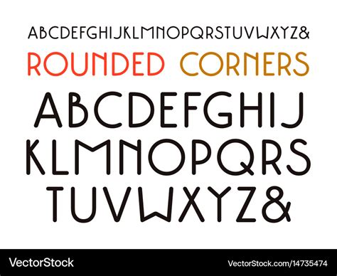 Decorative Sans Serif Font With Rounded Corners Vector Image